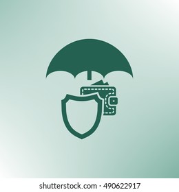 Wallet Protection Icon. Flat design style stock vector illustration