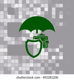 Wallet Protection Icon. Flat design style stock vector illustration