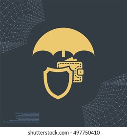 Wallet Protection Icon. Flat design style stock vector illustration