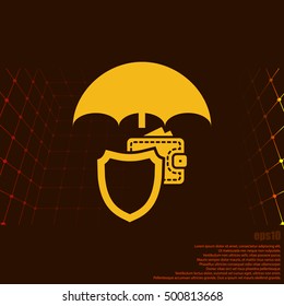 Wallet Protection Icon. Flat design style stock vector illustration