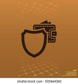 Wallet Protection Icon. Flat design style stock vector illustration
