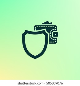 Wallet Protection Icon. Flat design style stock vector illustration
