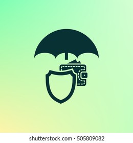 Wallet Protection Icon. Flat design style stock vector illustration