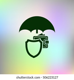Wallet Protection Icon. Flat design style stock vector illustration
