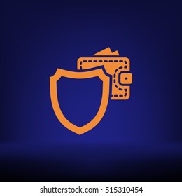 Wallet Protection Icon. Flat design style stock vector illustration
