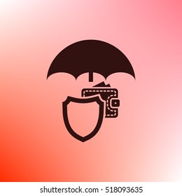 Wallet Protection Icon. Flat design style stock vector illustration