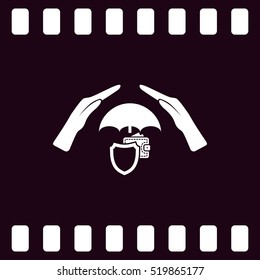 Wallet Protection Icon. Flat design style stock vector illustration