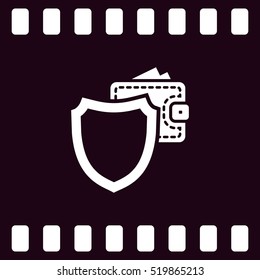 Wallet Protection Icon. Flat design style stock vector illustration