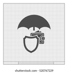 Wallet Protection Icon. Flat design style stock vector illustration