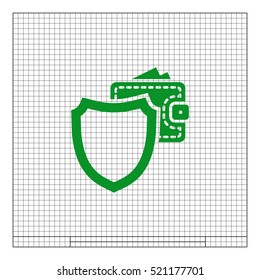 Wallet Protection Icon. Flat design style stock vector illustration