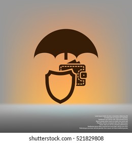 Wallet Protection Icon. Flat design style stock vector illustration