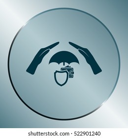 Wallet Protection Icon. Flat design style stock vector illustration