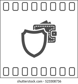 Wallet Protection Icon. Flat design style stock vector illustration