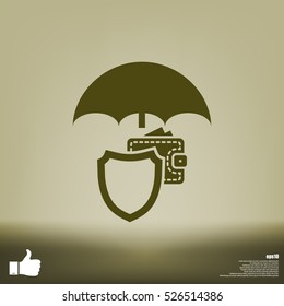 Wallet Protection Icon. Flat design style stock vector illustration
