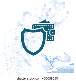 Wallet Protection Icon. Flat design style stock vector illustration