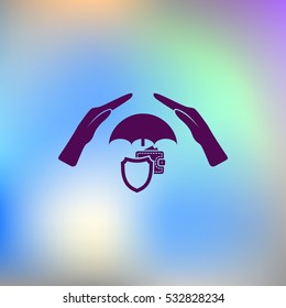 Wallet Protection Icon. Flat design style stock vector illustration