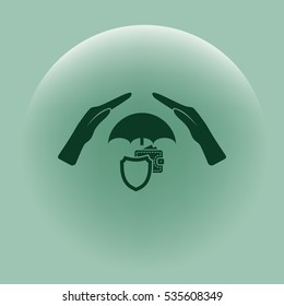 Wallet Protection Icon. Flat design style stock vector illustration