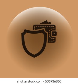 Wallet Protection Icon. Flat design style stock vector illustration