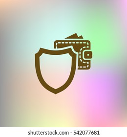 Wallet Protection Icon. Flat design style stock vector illustration