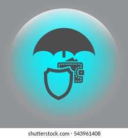 Wallet Protection Icon. Flat design style stock vector illustration