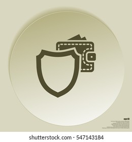 Wallet Protection Icon. Flat design style stock vector illustration