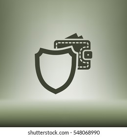 Wallet Protection Icon. Flat design style stock vector illustration
