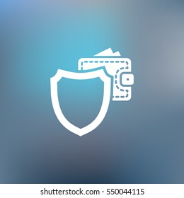 Wallet Protection Icon. Flat design style stock vector illustration