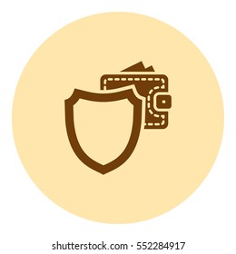 Wallet Protection Icon. Flat design style stock vector illustration