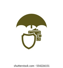 Wallet Protection Icon. Flat design style stock vector illustration