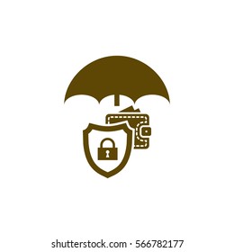 Wallet Protection Icon. Flat design style stock vector illustration