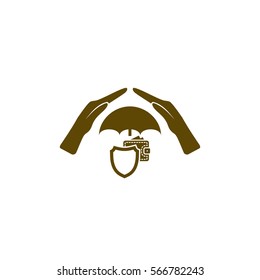 Wallet Protection Icon. Flat design style stock vector illustration