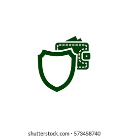 Wallet Protection Icon. Flat design style stock vector illustration