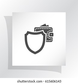 Wallet Protection Icon. Flat design style stock vector illustration