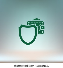 Wallet Protection Icon. Flat design style stock vector illustration