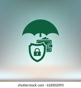Wallet Protection Icon. Flat design style stock vector illustration