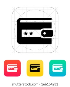 Wallet protection icon on white background. Vector illustration.