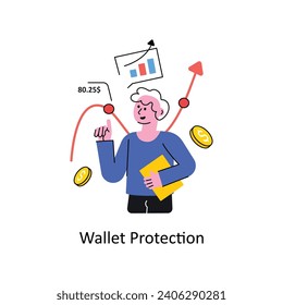 Wallet Protection vector Filled outline Design illustration. Symbol on White background EPS 10 File 