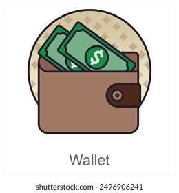 Wallet and purse icon concept