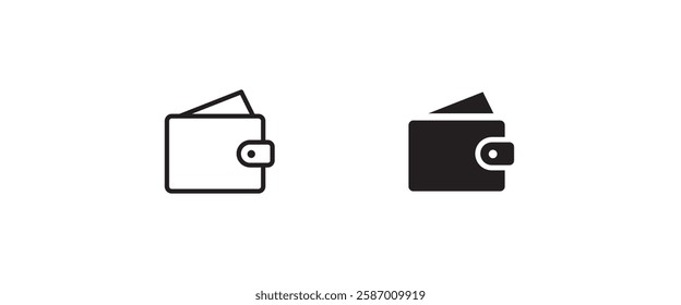 Wallet Purse Icon, Money, finance,, Money bag, coins, payment icons button, vector, sign, symbol, logo, illustration, editable stroke, flat design style isolated on white