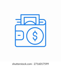 ícone de bolsa de wallet vetor de sinal