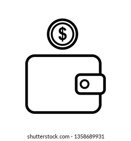 wallet - purse icon vector