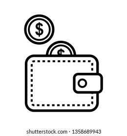 wallet - purse icon vector
