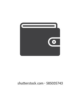 Wallet, purse icon vector, filled flat sign, solid pictogram isolated on white. Symbol, logo illustration