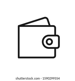 Wallet, purse lined vector icon. Shopping, savings, earning concept.