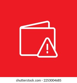 Wallet question prompt line icon. Graphic resource template, vector illustration.