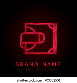Wallet red chromium metallic logo