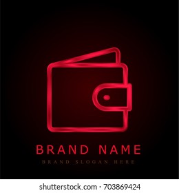Wallet red chromium metallic logo