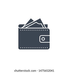 Wallet related vector glyph icon. Isolated on white background. Vector illustration.
