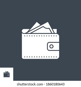 Wallet related vector glyph icon. Isolated on black background. Vector illustration.
