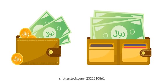 Wallet with Riyal Money. Translation: Riyal